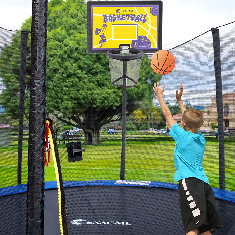 ExacMe Trampoline Basketball Hoop and Ball for Kids, Rectangle
